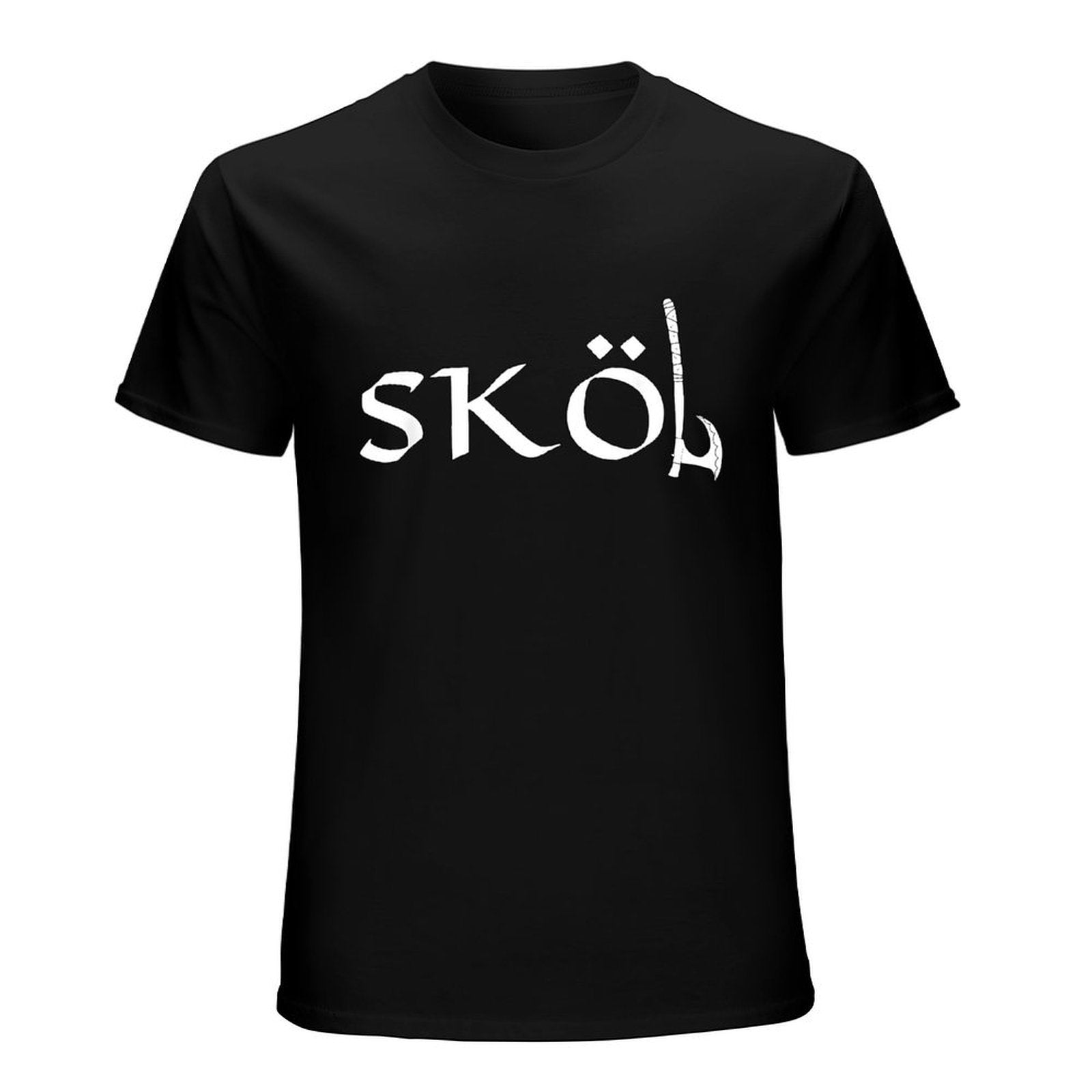 Inkmay Casual  Cotton T-shirt Sköl Logo Features Unique Lettering Design Unisex T-shirtRegularFit SoftWear T-Shirt