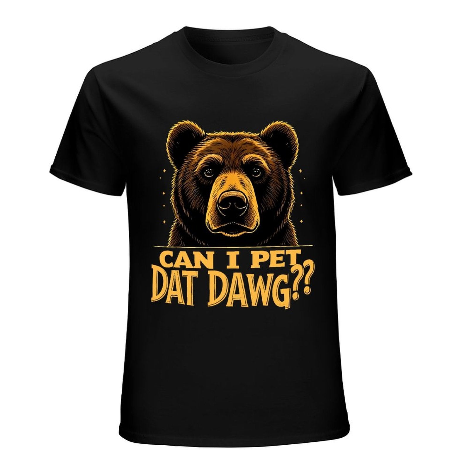 Inkmay Casual  Cotton T-shirt Bold Brown Bear With Text Design Unisex T-shirtSoftFeel Oversized T-Shirt