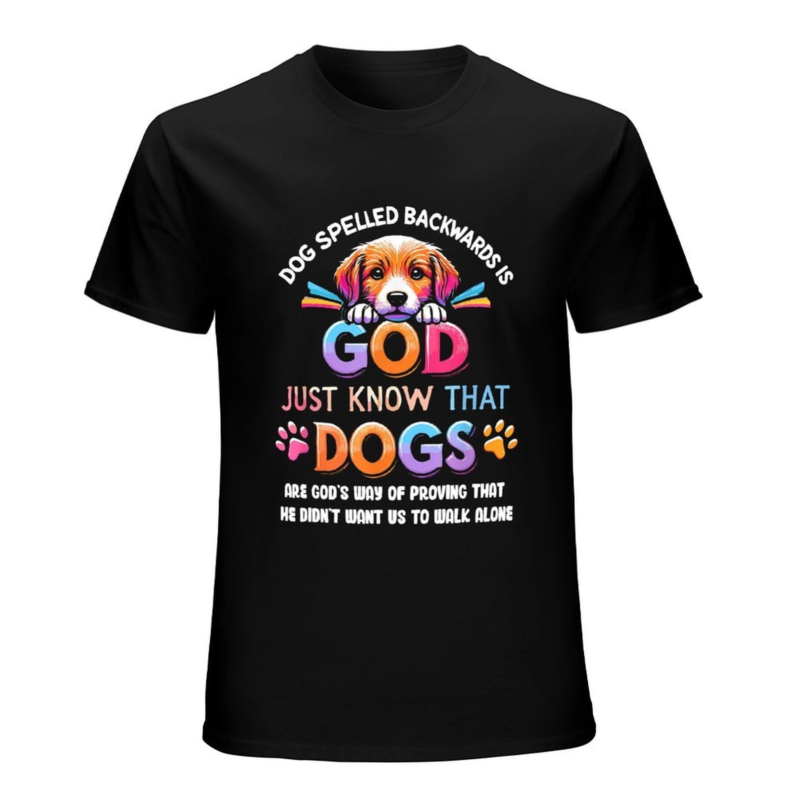 Inkmay Casual  Cotton T-shirt God Just Know That Dogs Unisex T-shirtRetro Basic T-Shirt