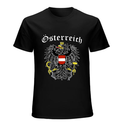 Inkmay Casual  Cotton T-shirt Austria Coat Of Arms Pattern Print Unisex T-shirtSharp Softstyle T-Shirt