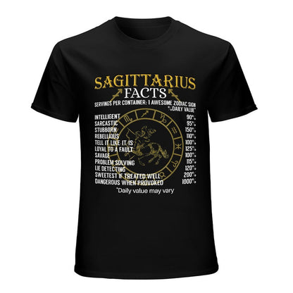 Inkmay Casual  Cotton T-shirt Sagittarius Facts Zodiac Sign Traits Listed Unisex T-shirtMen¡¯s / Women¡¯s / Youth Natural T-Shirt
