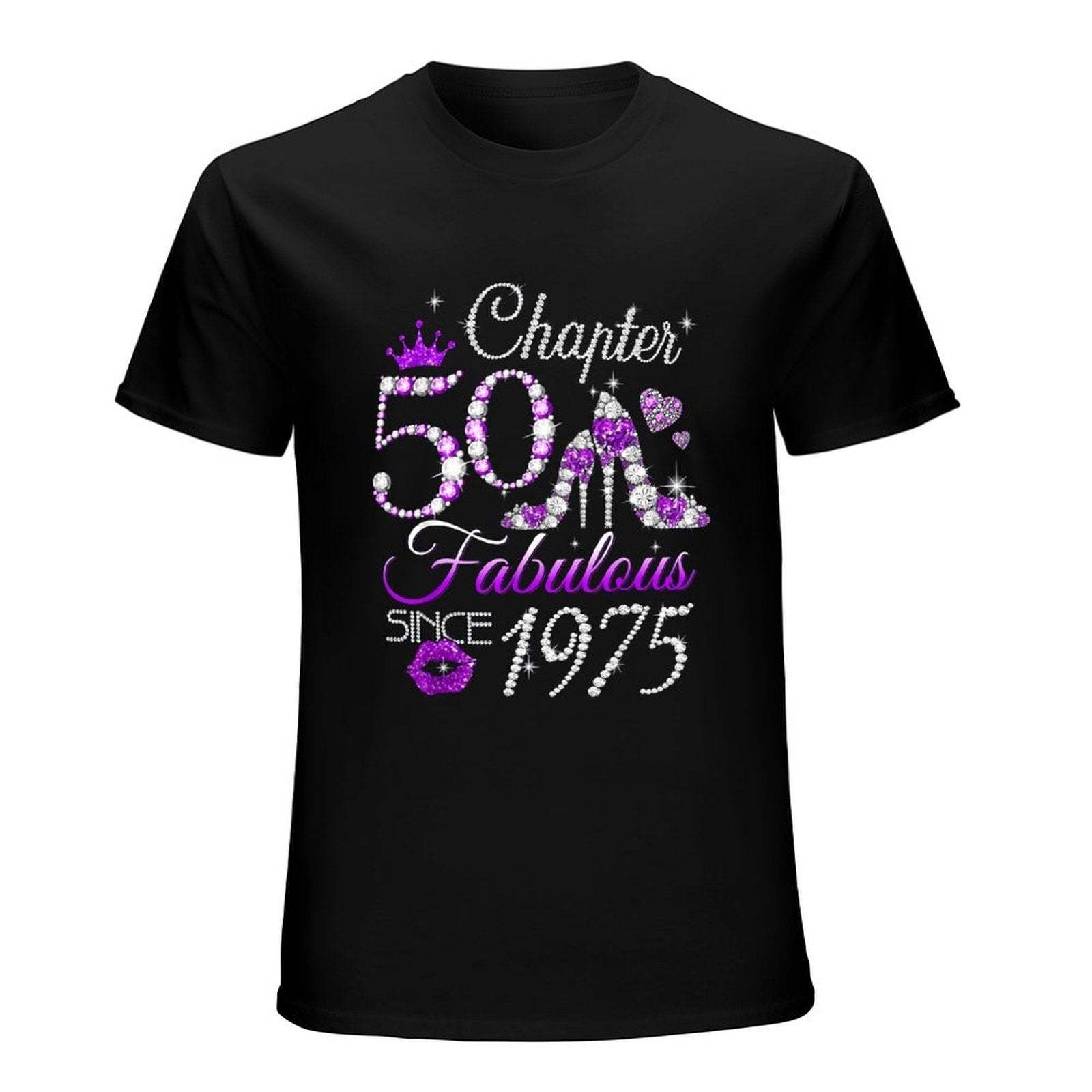 Inkmay Casual  Cotton T-shirt Chapter Fifty Fabulous Since Nineteen Seventy Unisex T-shirtTrueStyle Fitted T-Shirt