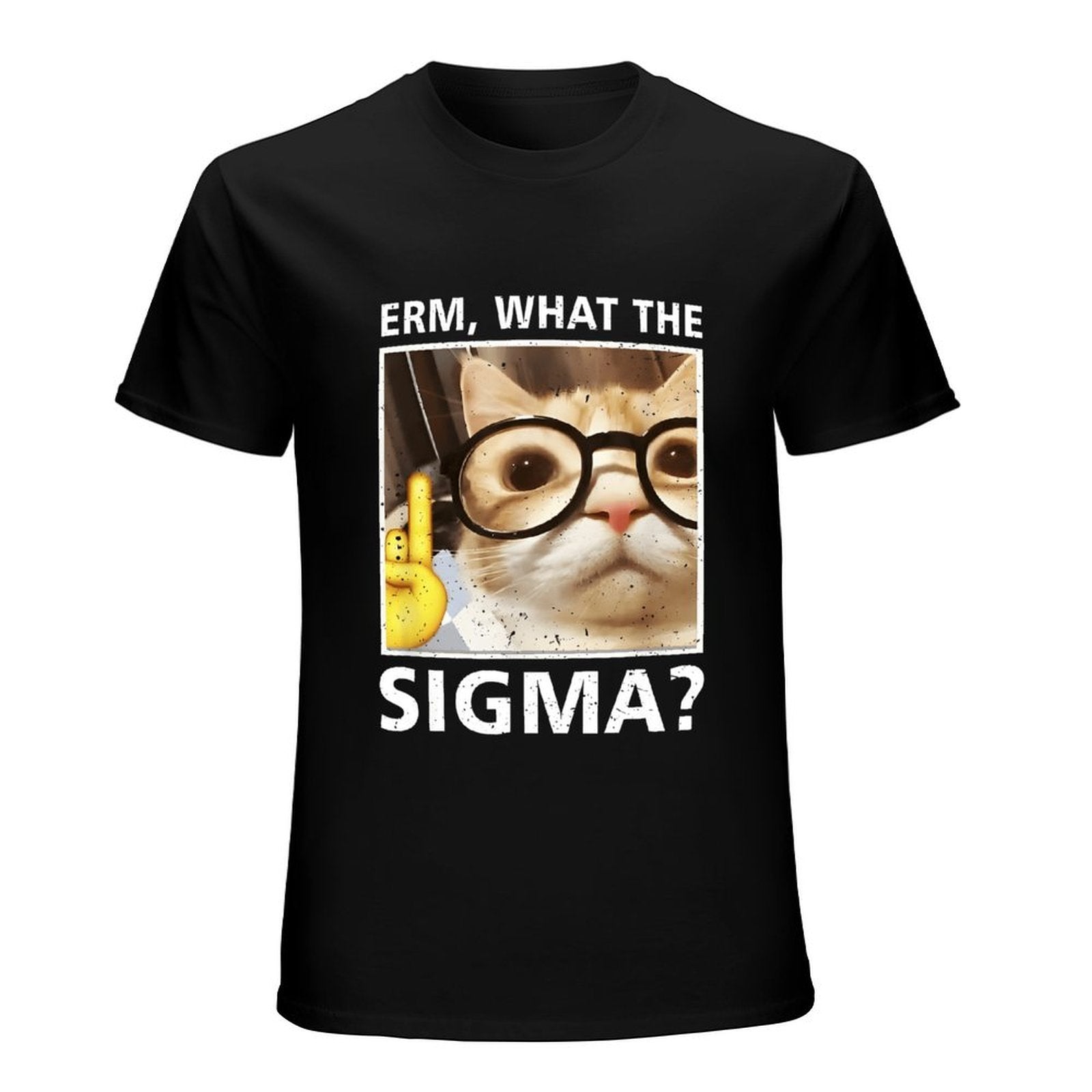 Inkmay Casual  Cotton T-shirt Cat With Glasses And Confused Expression Unisex T-shirtRelaxFit CoreLine T-Shirt