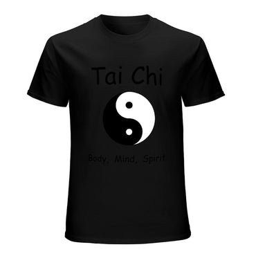 Inkmay Casual  Cotton T-shirt Yin And Yang Symbol Black White Unisex T-shirtOutdoor SimpleFit T-Shirt