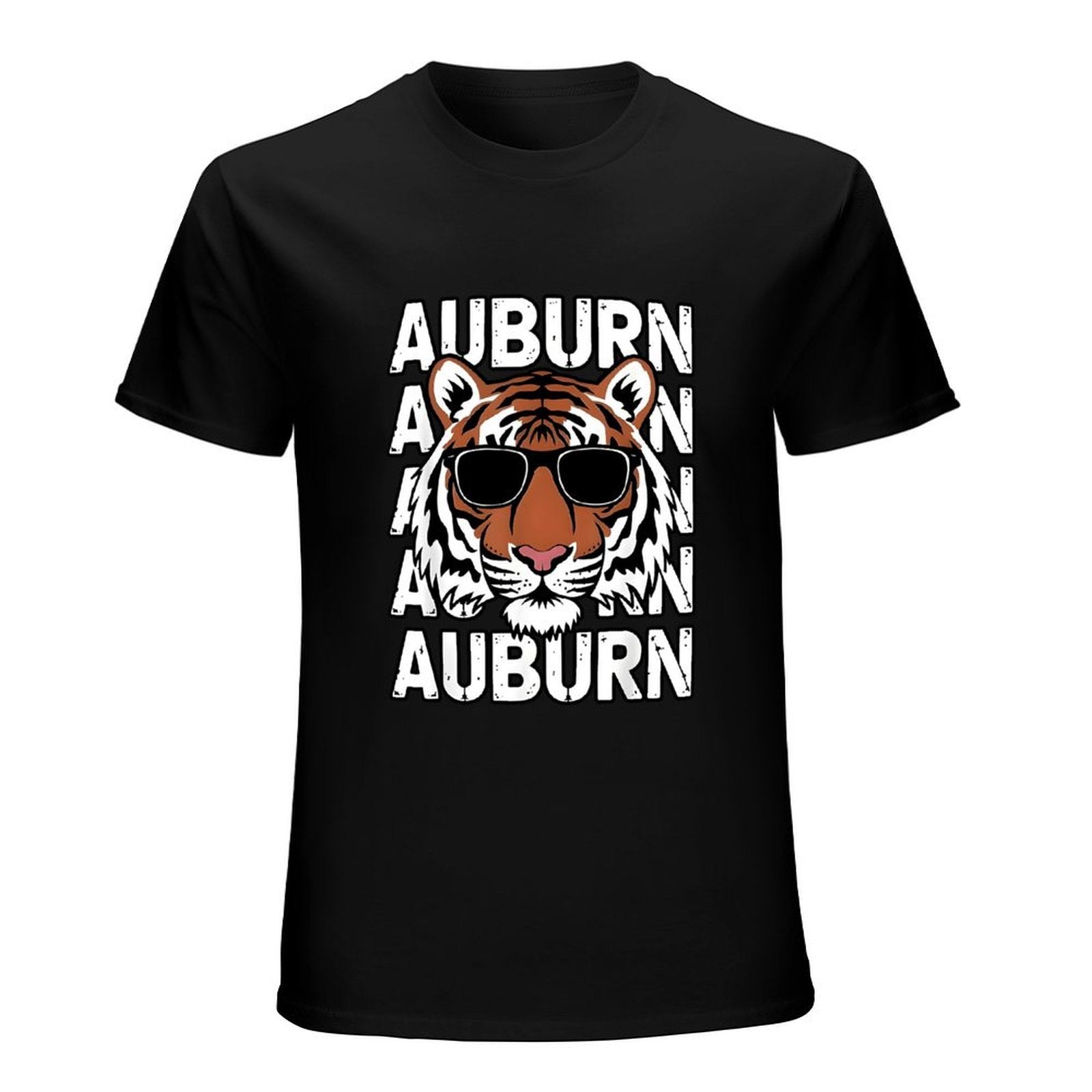 Inkmay Casual  Cotton T-shirt Auburn Tiger With Sunglasses Pattern Print Unisex T-shirtSeamless ClassicSeries T-Shirt