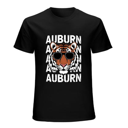 Inkmay Casual  Cotton T-shirt Auburn Tiger With Sunglasses Pattern Print Unisex T-shirtSeamless ClassicSeries T-Shirt