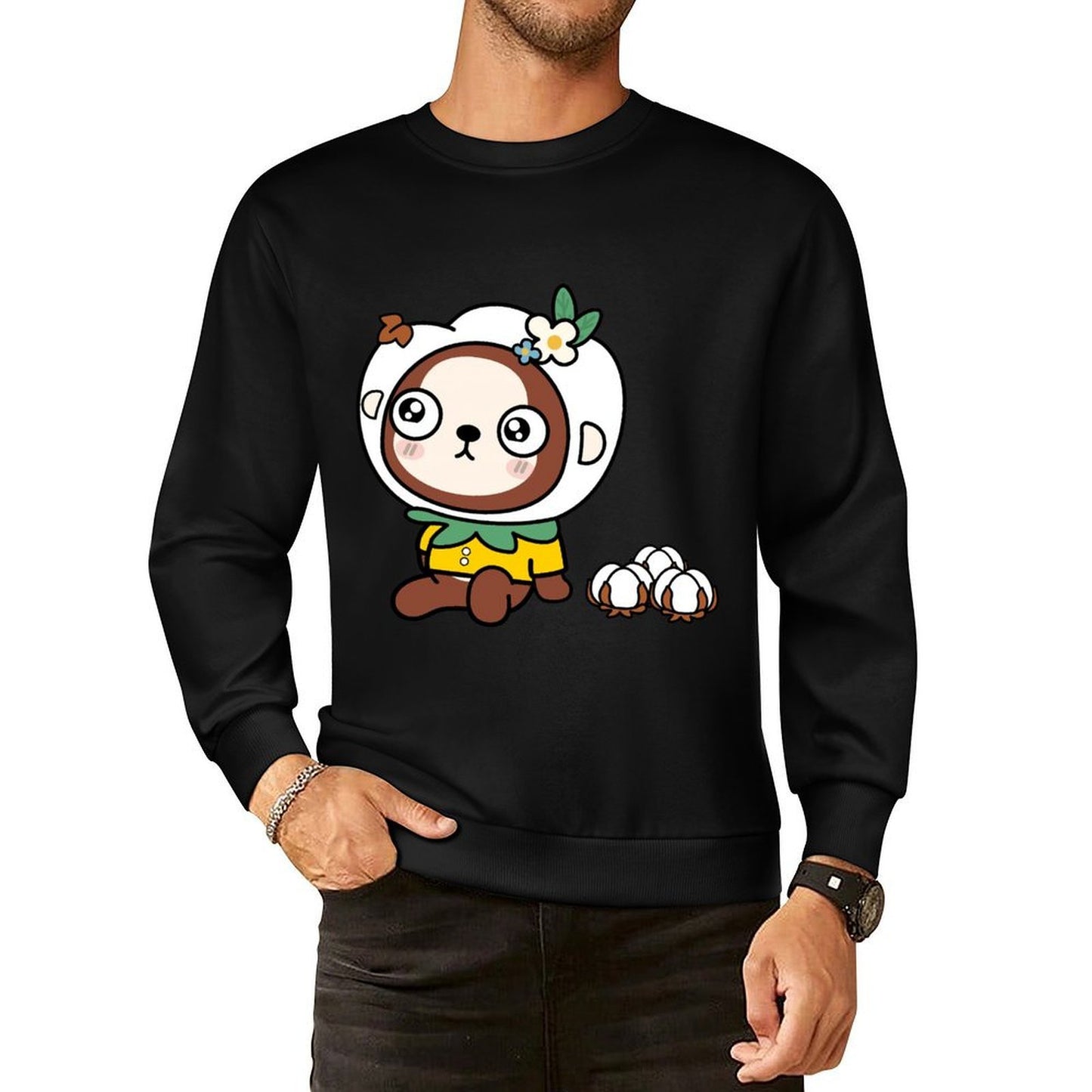 Front Patterned Long Sleeve TopComfortFit BasicSeries