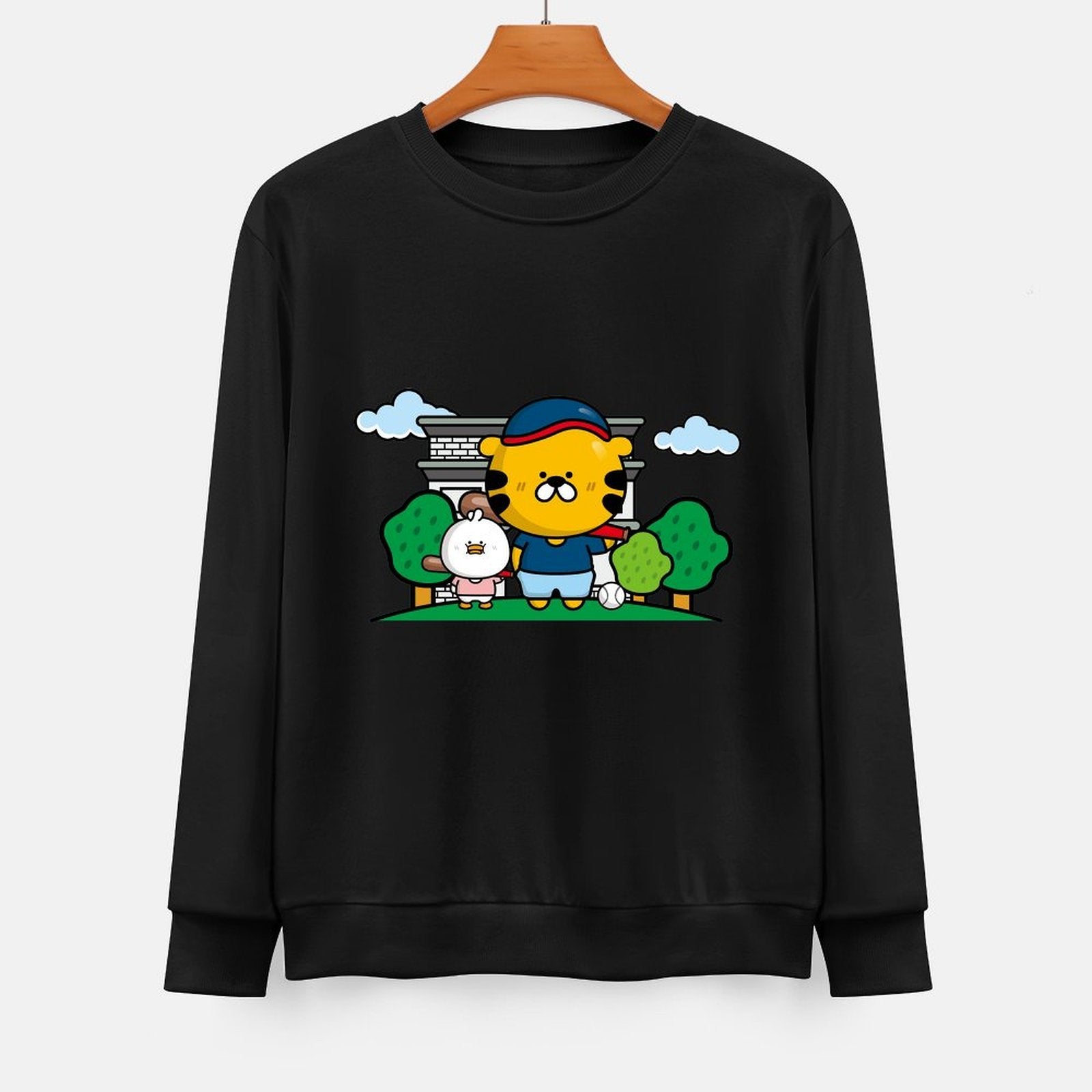  Front Patterned Long Sleeve TopEveryday Shrink-Resistant