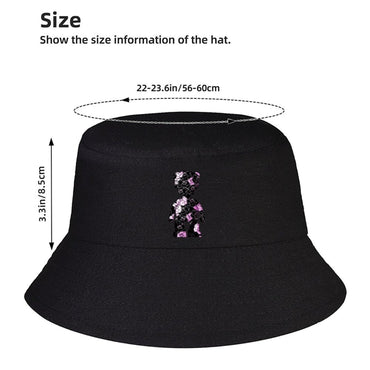 Classic Black Bucket Hat with Front Graphic Logo