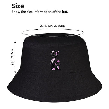 Classic Black Bucket Hat with Front Graphic Logo
