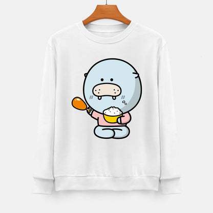 Front Patterned Long Sleeve TopRelaxed Fit Essential