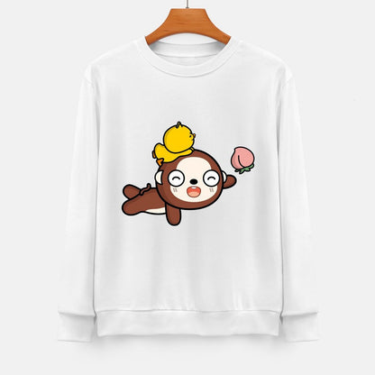 Front Patterned Long Sleeve TopShrink-Resistant EssentialFit