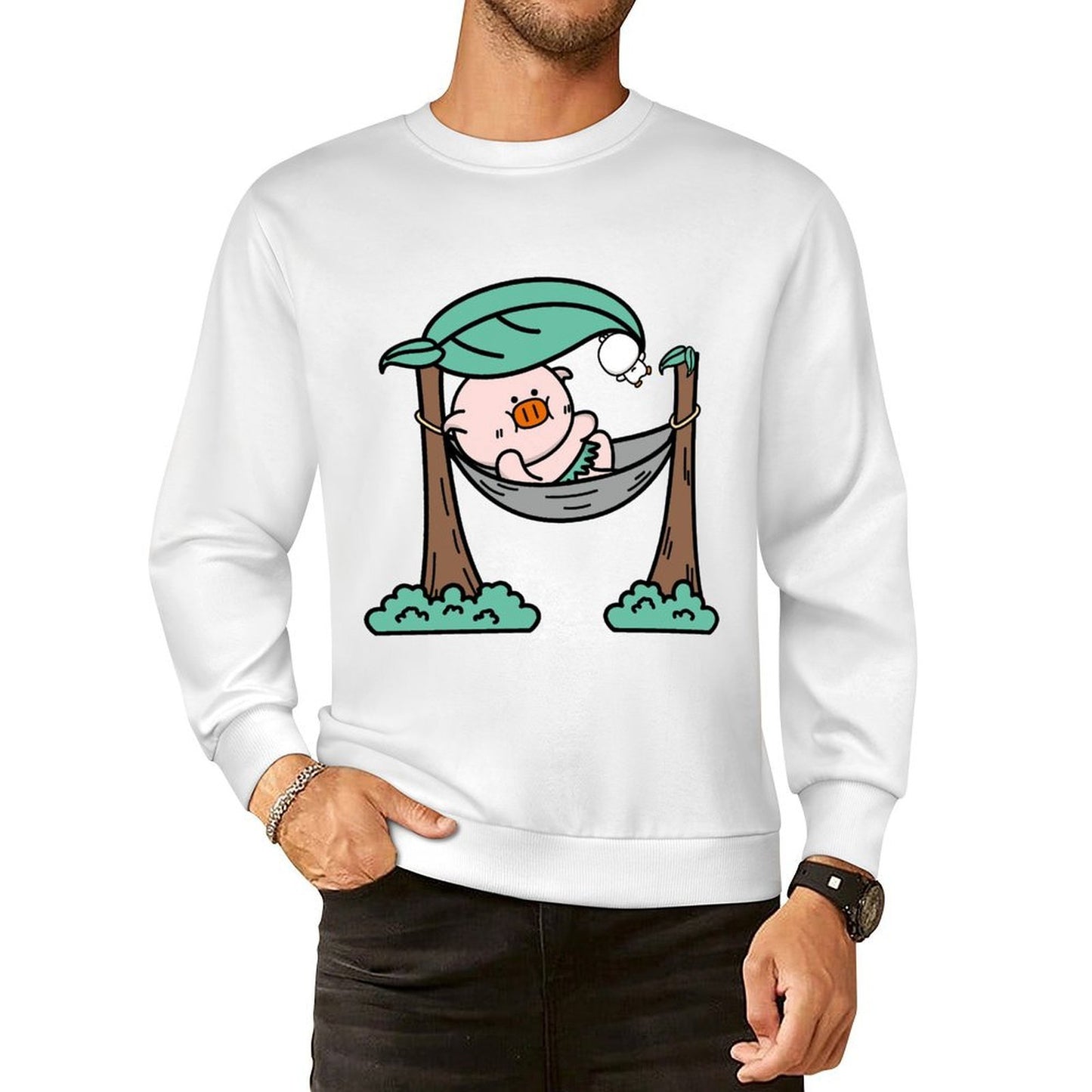 Front Patterned Long Sleeve TopLifestyleLine Neutral