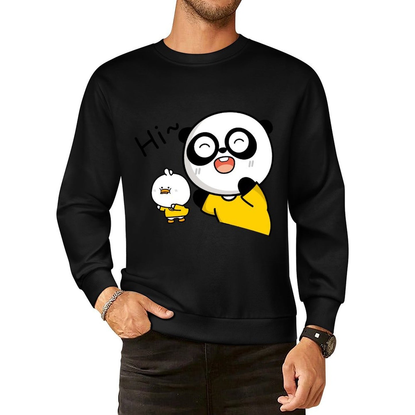 Front Patterned Long Sleeve TopClassic Fit Pocket Tee