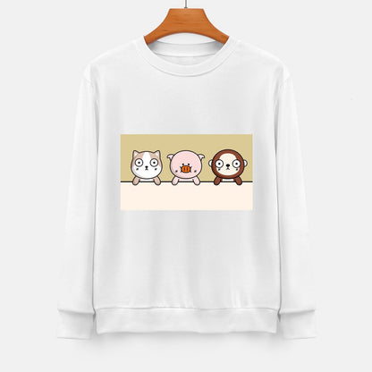 Front Patterned Long Sleeve TopHeavyweight Comfort