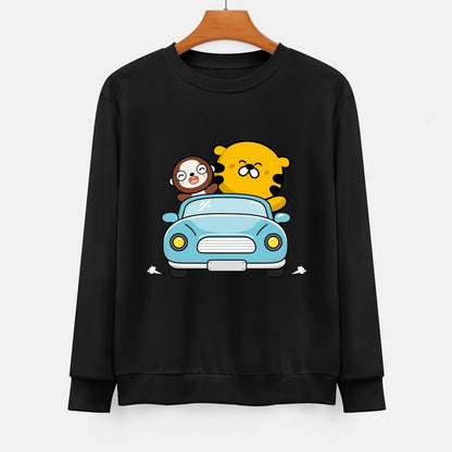  Front Patterned Long Sleeve TopStreet Oversized