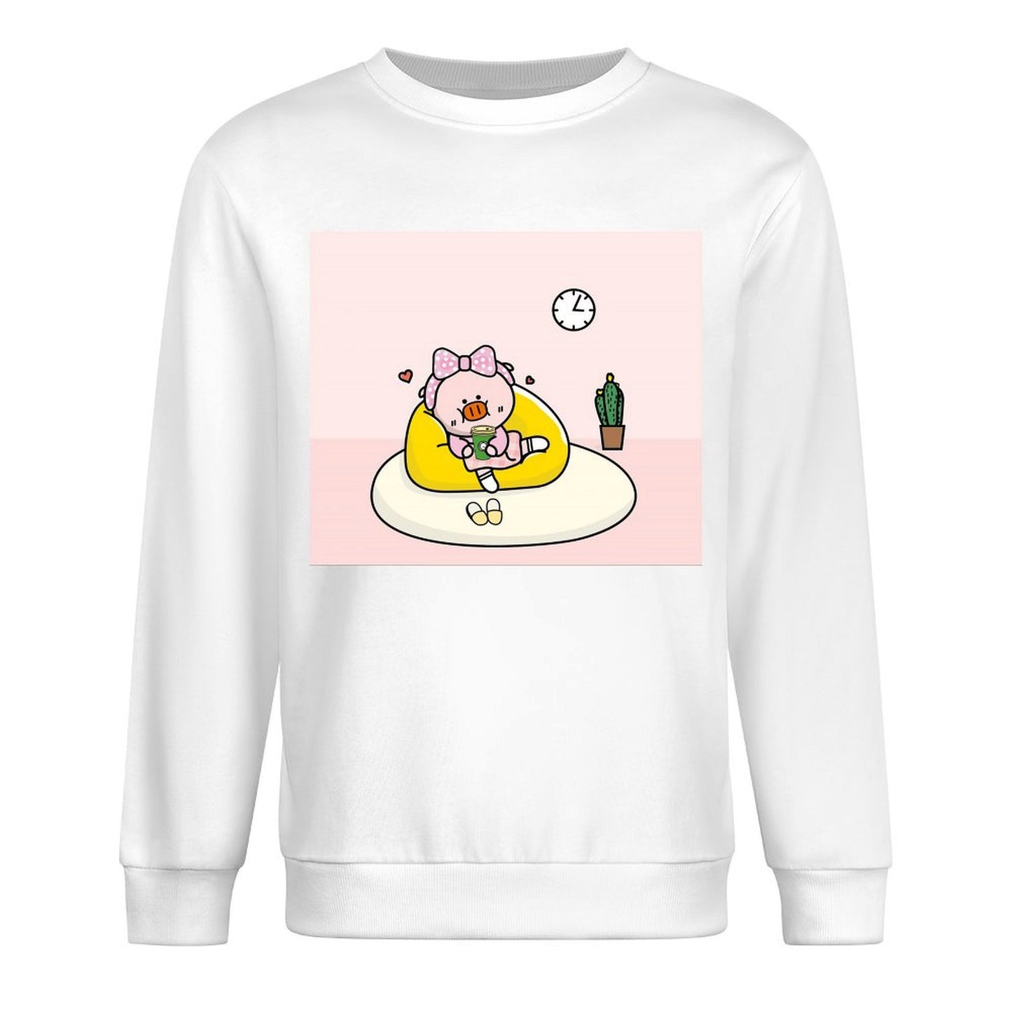 Front Patterned Long Sleeve TopRegularFit Fade-Resistant