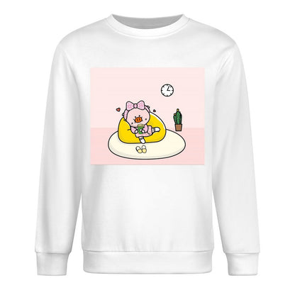 Front Patterned Long Sleeve TopRegularFit Fade-Resistant