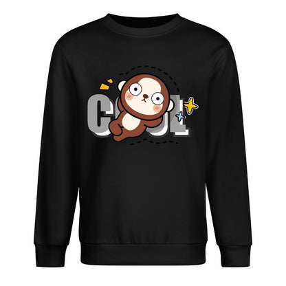 Front Patterned Long Sleeve TopColorfast Double-Stitched