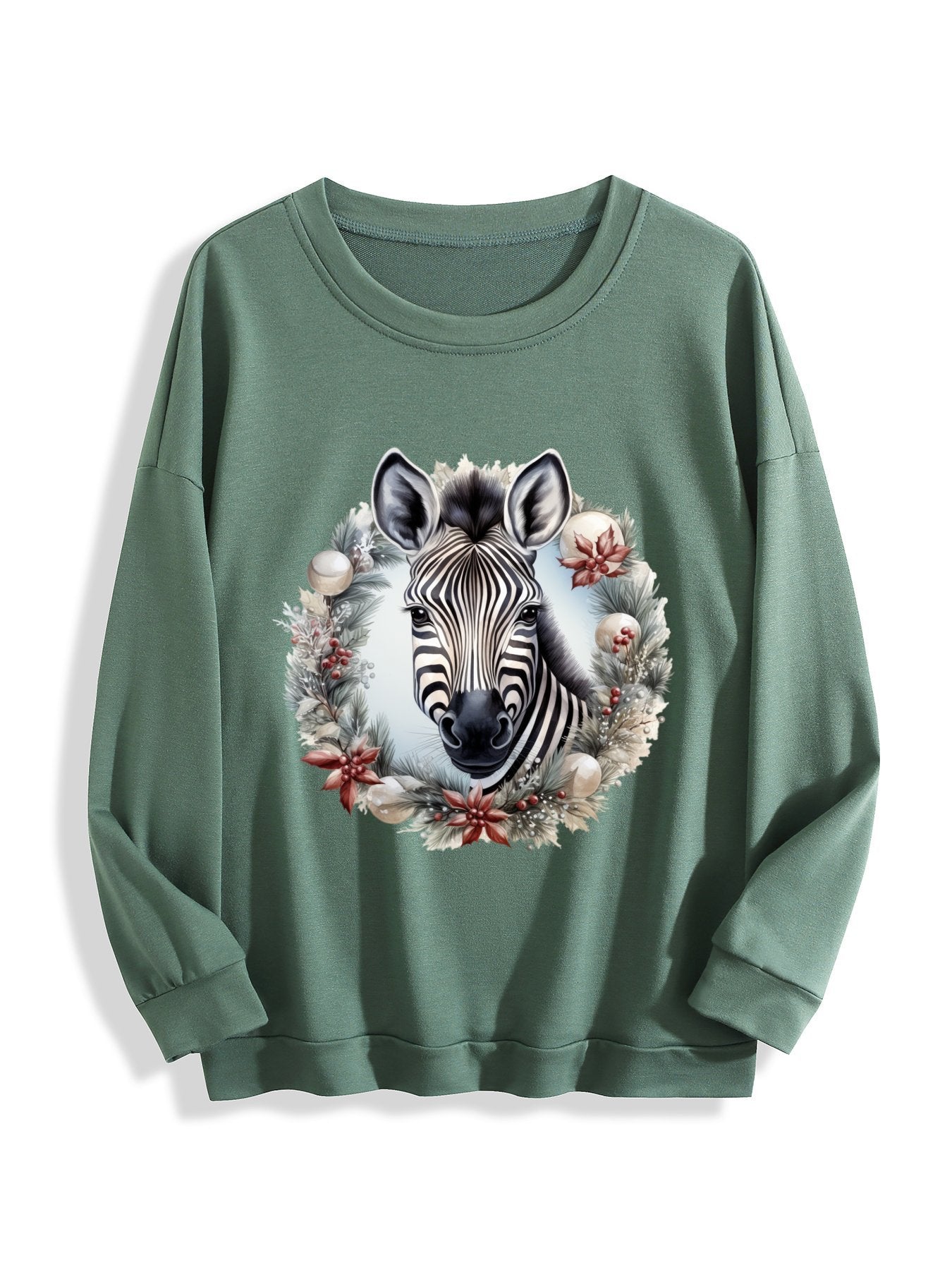 Customizable Christmas-themed long-sleeved Christmas Zebra