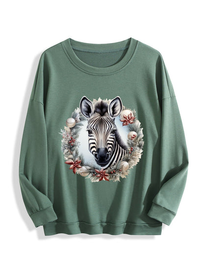 Customizable Christmas-themed long-sleeved Christmas Zebra