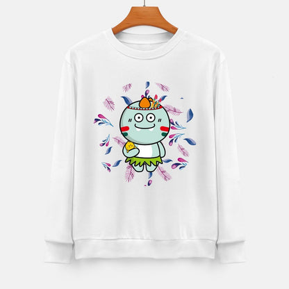 Front Patterned Long Sleeve TopBasicSeries Solid