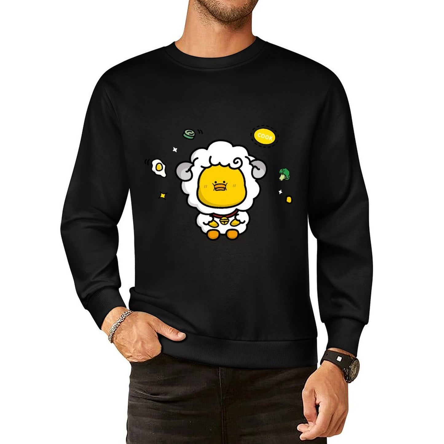 Front Patterned Long Sleeve TopHeat-Transfer Strong