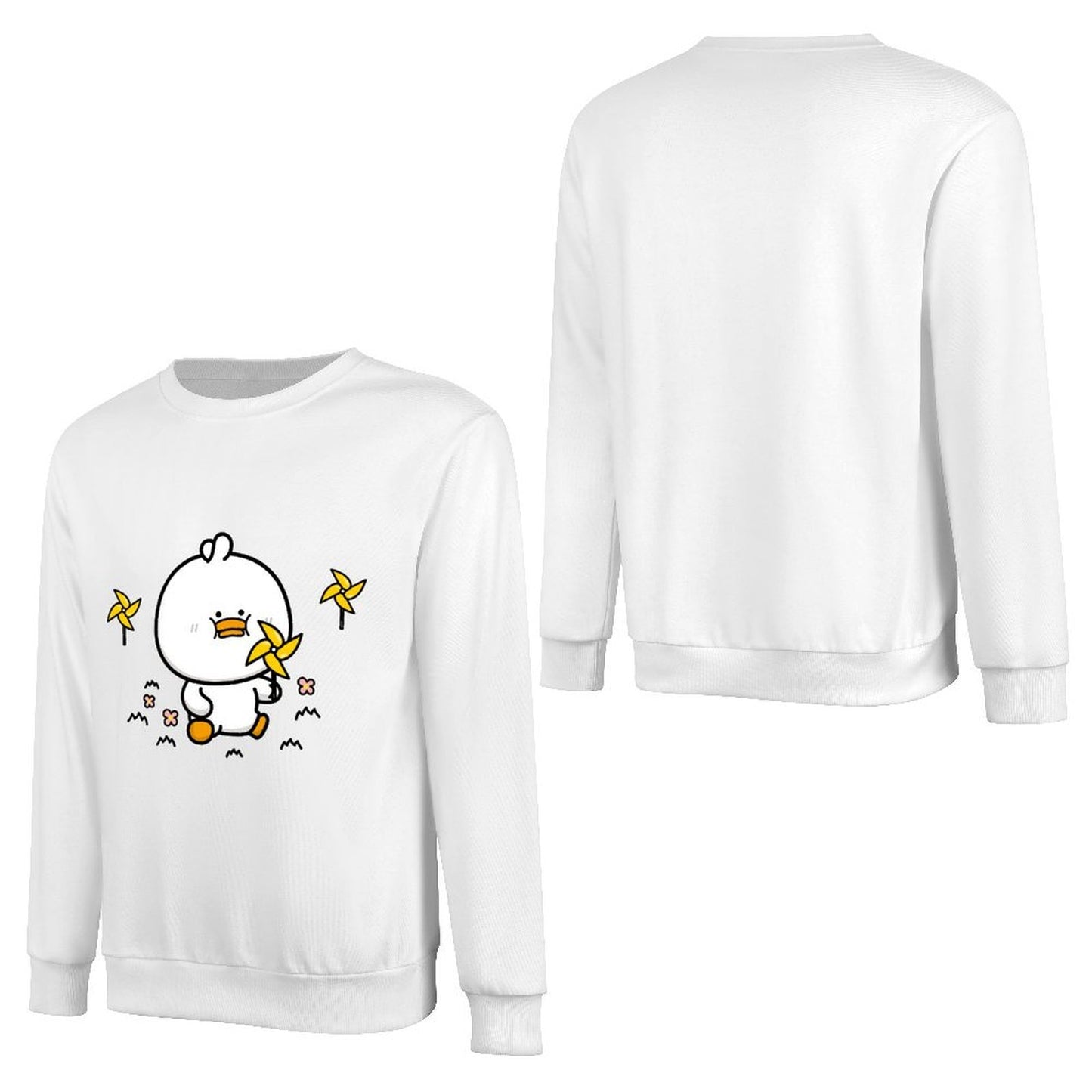 Front Patterned Long Sleeve TopShrink-Resistant LooseFit