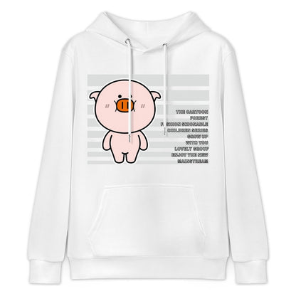 Neutral LooseFit Front Graphic Hoodies