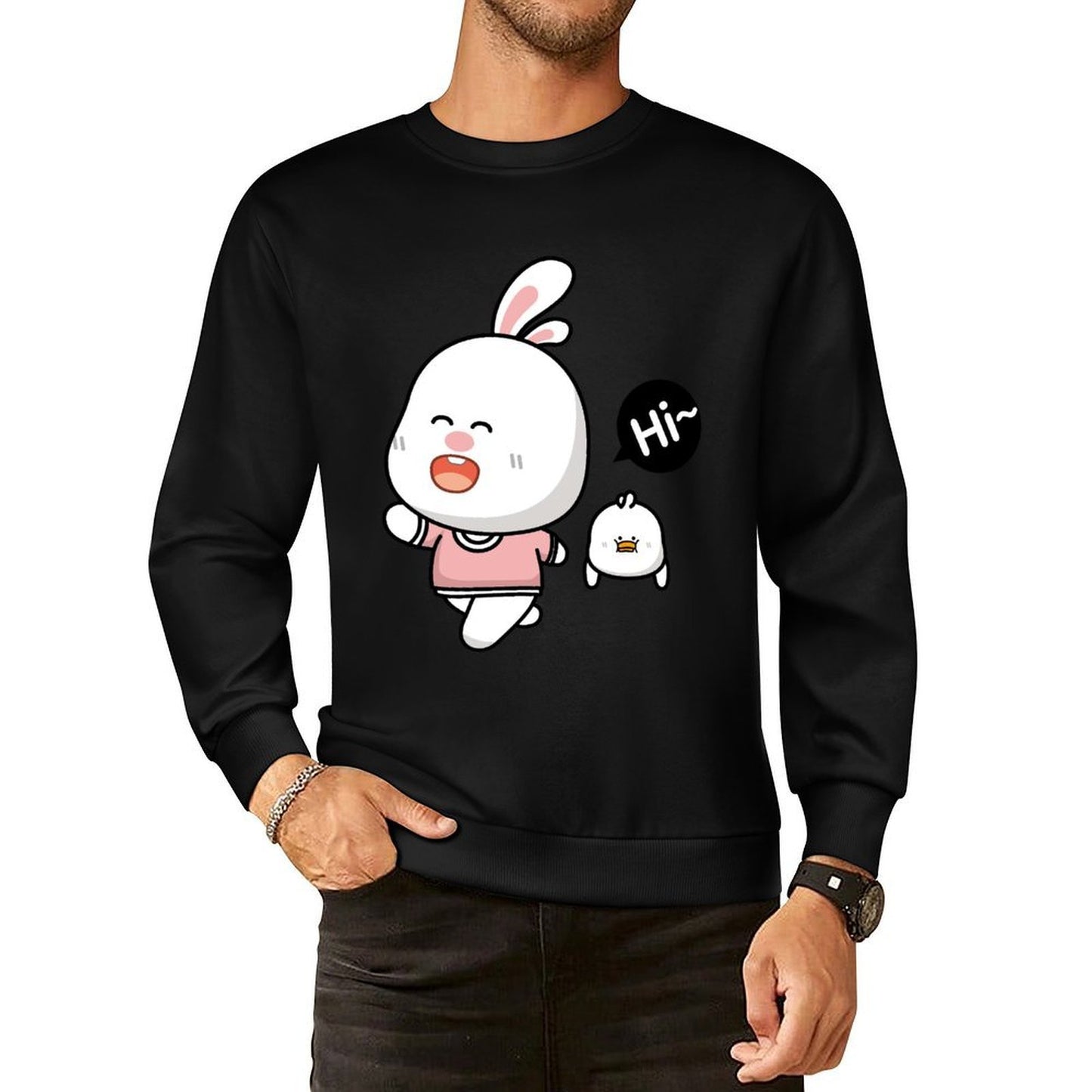 Front Patterned Long Sleeve TopFundraising Double-Stitched