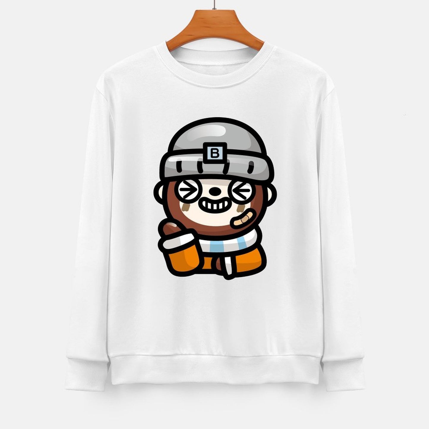 Front Patterned Long Sleeve TopSmooth Feel Durable