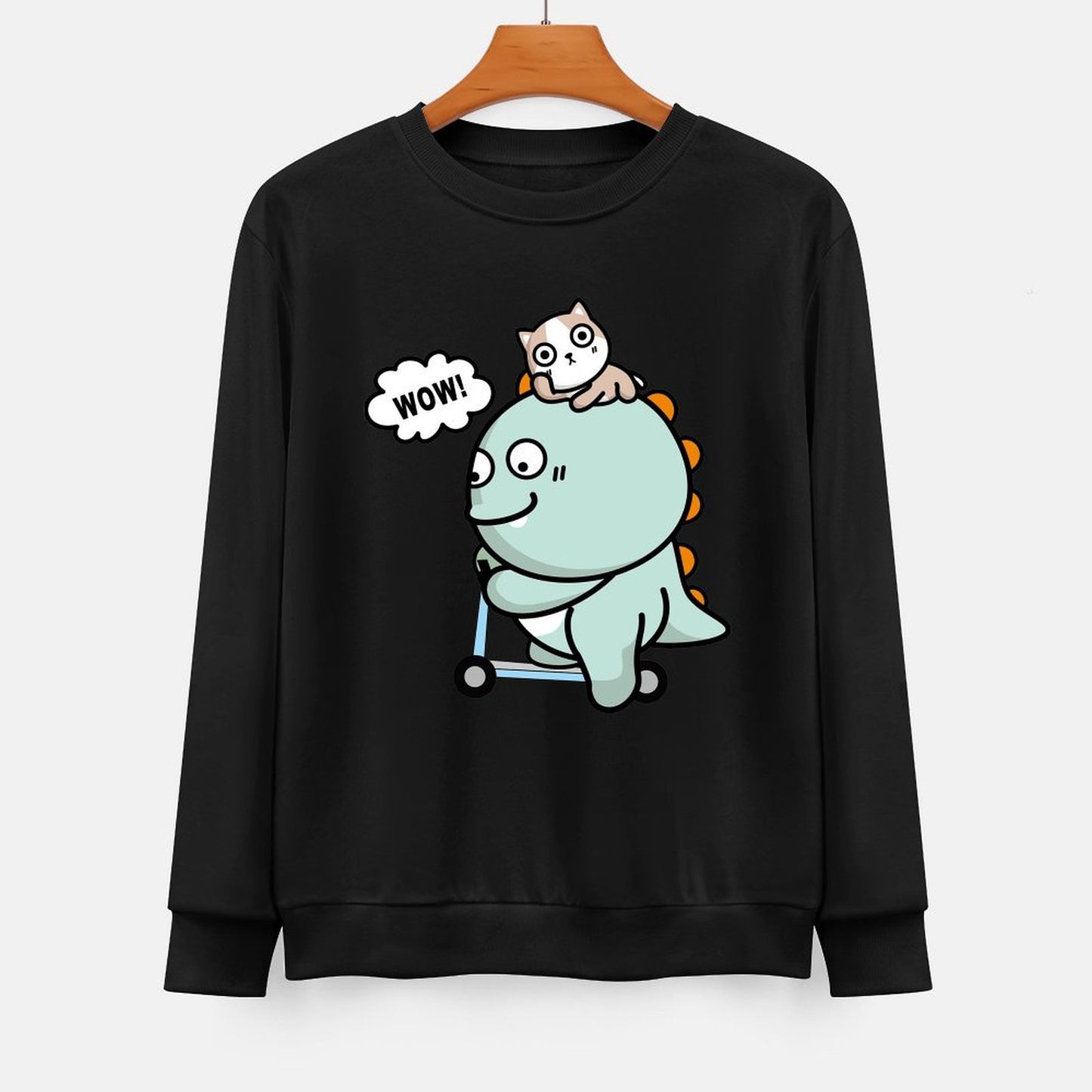 Front Patterned Long Sleeve TopCotton AllSeason