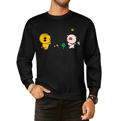 Front Patterned Long Sleeve TopFitted Heat-Transfer