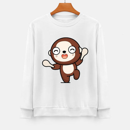 Front Patterned Long Sleeve TopCrewneck Printed