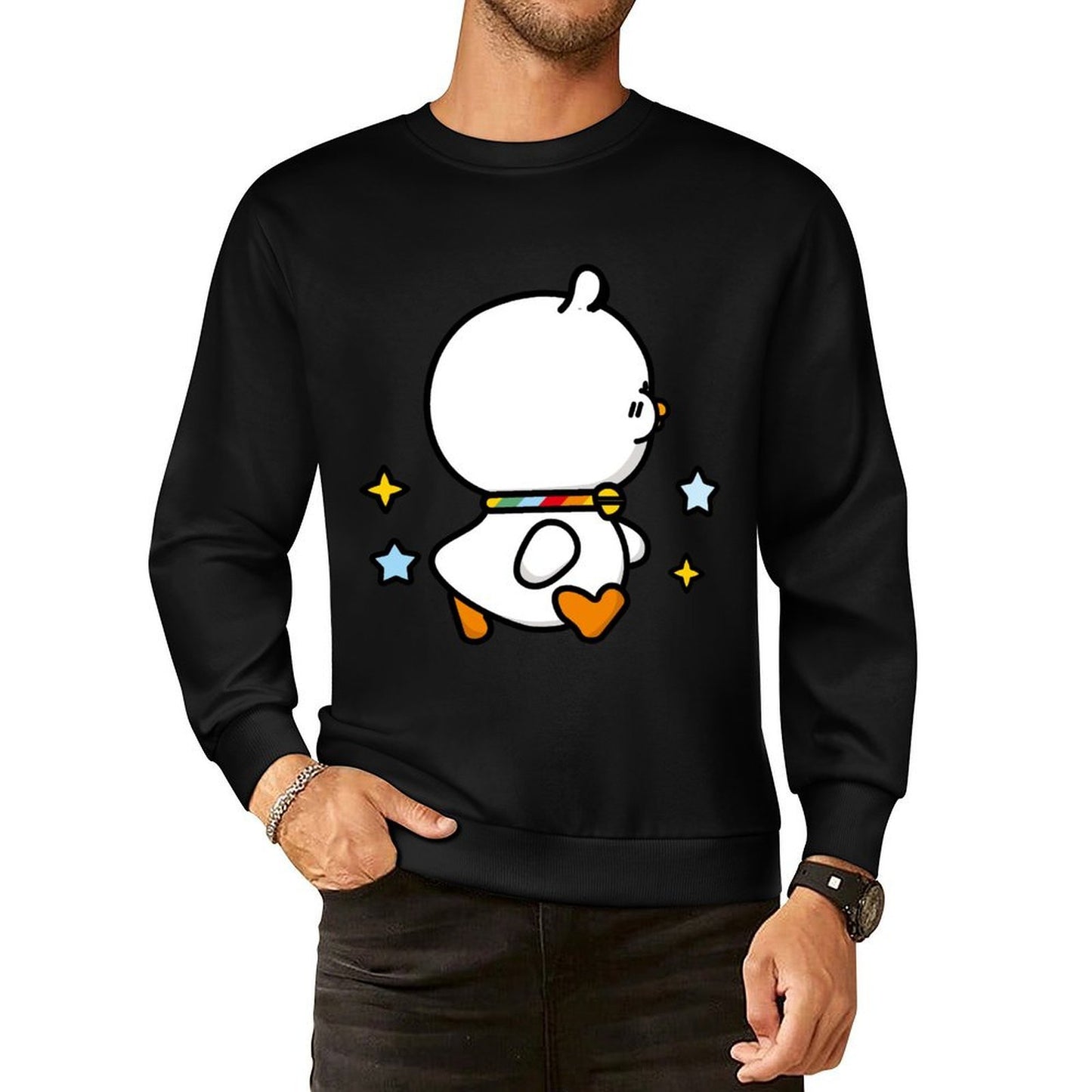 Front Patterned Long Sleeve TopCrisp Print Printed