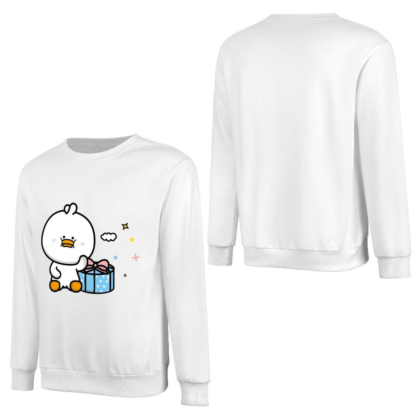 Front Patterned Long Sleeve TopColorfast Batch-Printed