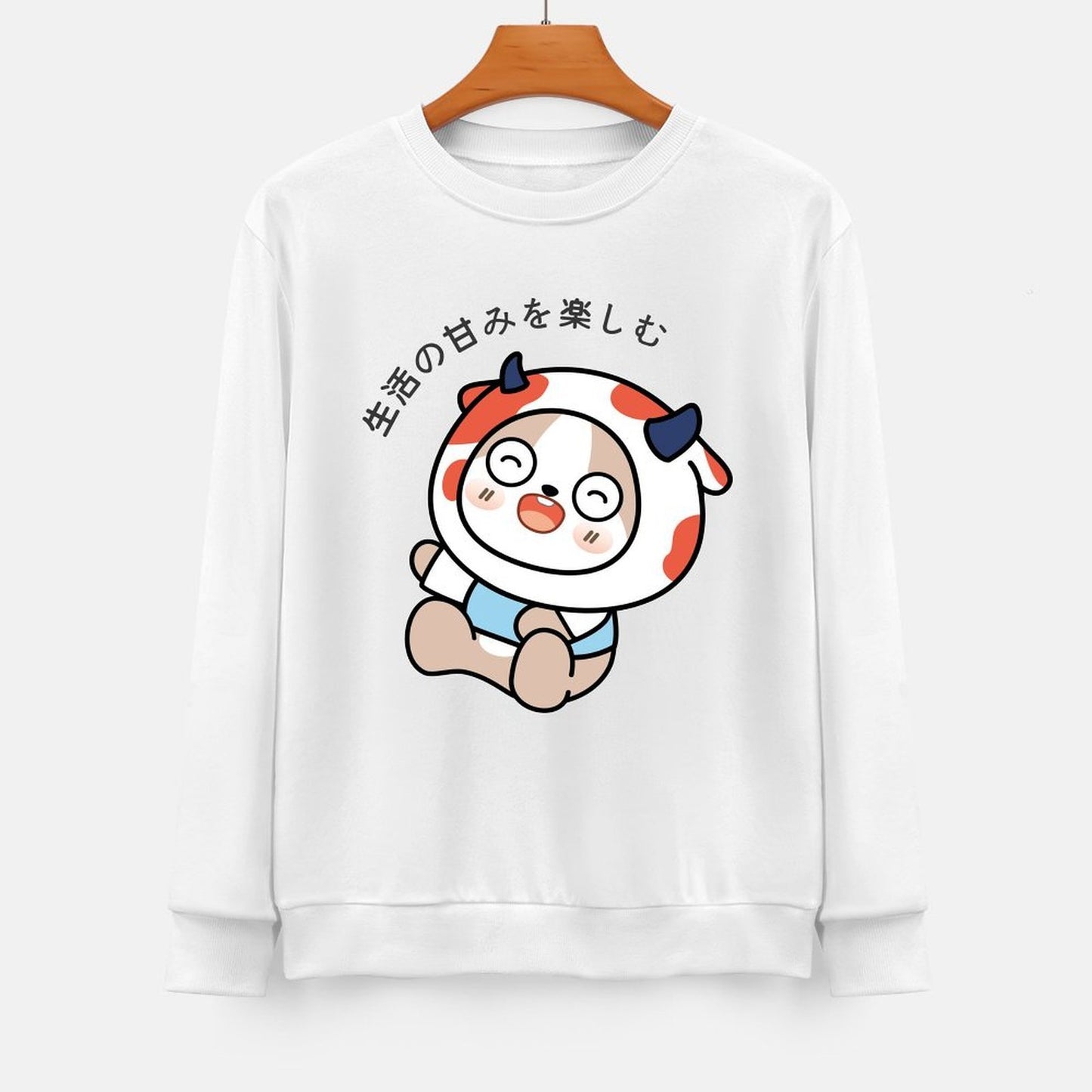 Front Patterned Long Sleeve TopNeat LooseFit