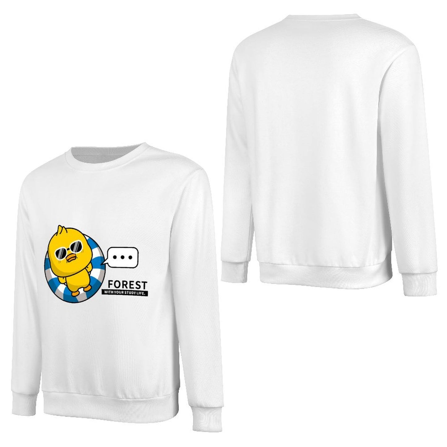 Front Patterned Long Sleeve TopSolid Fade-Proof