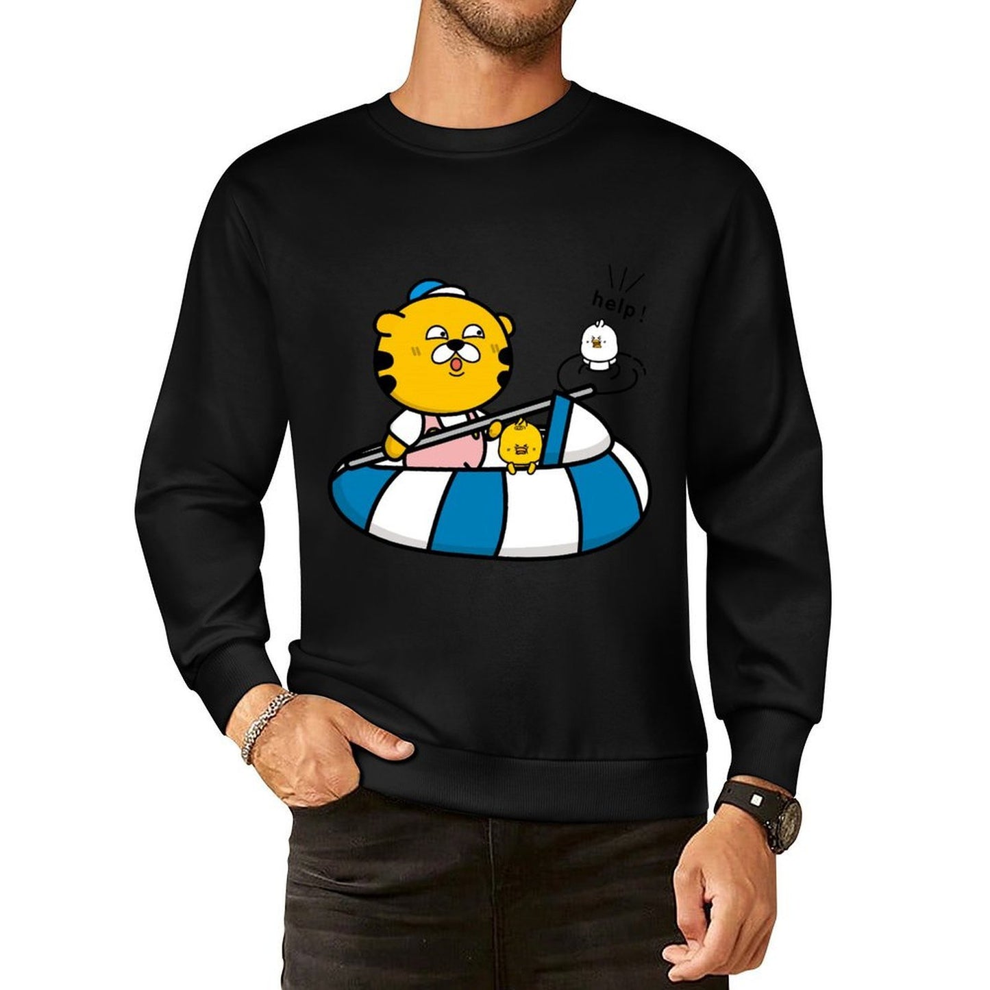 Front Patterned Long Sleeve TopStrong EverydayWear