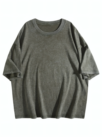 230gsm Heat Transfer Print Canvas Cotton Pre-washed T-shirt, Front Print, Teal