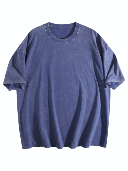 230gsm Heat Transfer Canvas Cotton Pre-washed T-shirt, Front Panel Print, Ice Blue