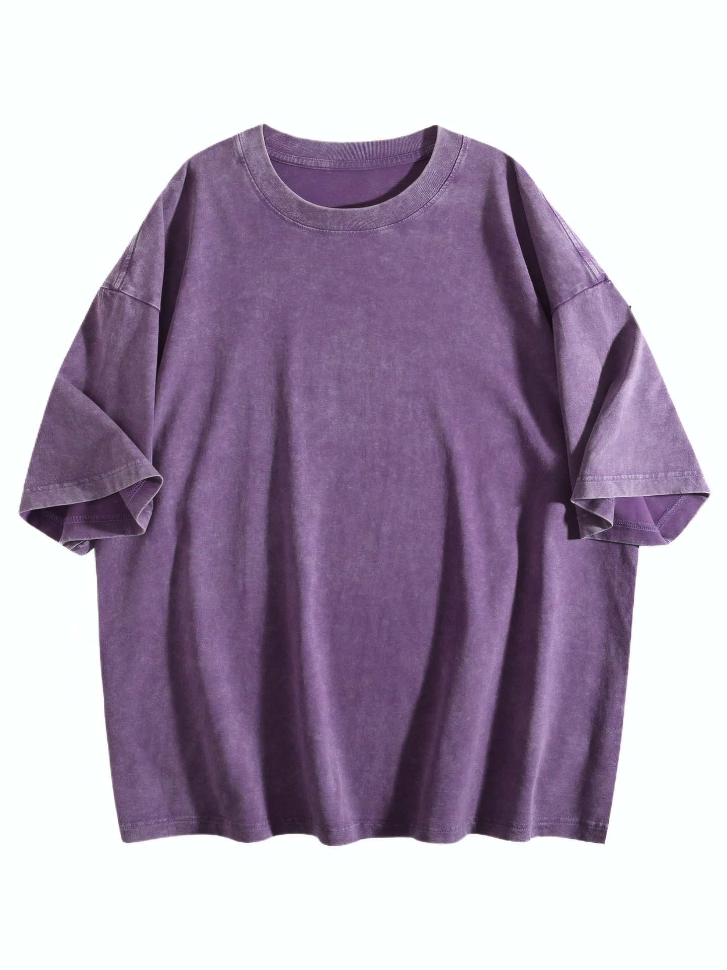 230gsm Heat Transfer Print Canvas Cotton Pre-washed T-shirt, Front Panel Print, Deep Purple