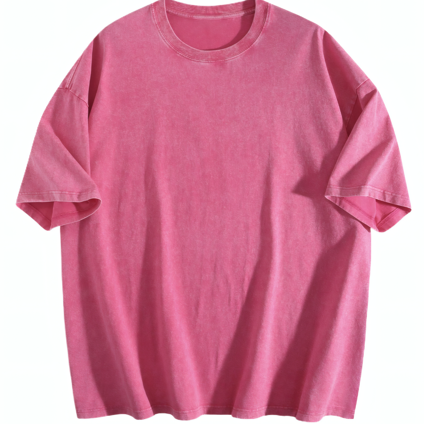230gsm Printed 100% Cotton Pre-washed T-Shirt, Front Print in Rose Red