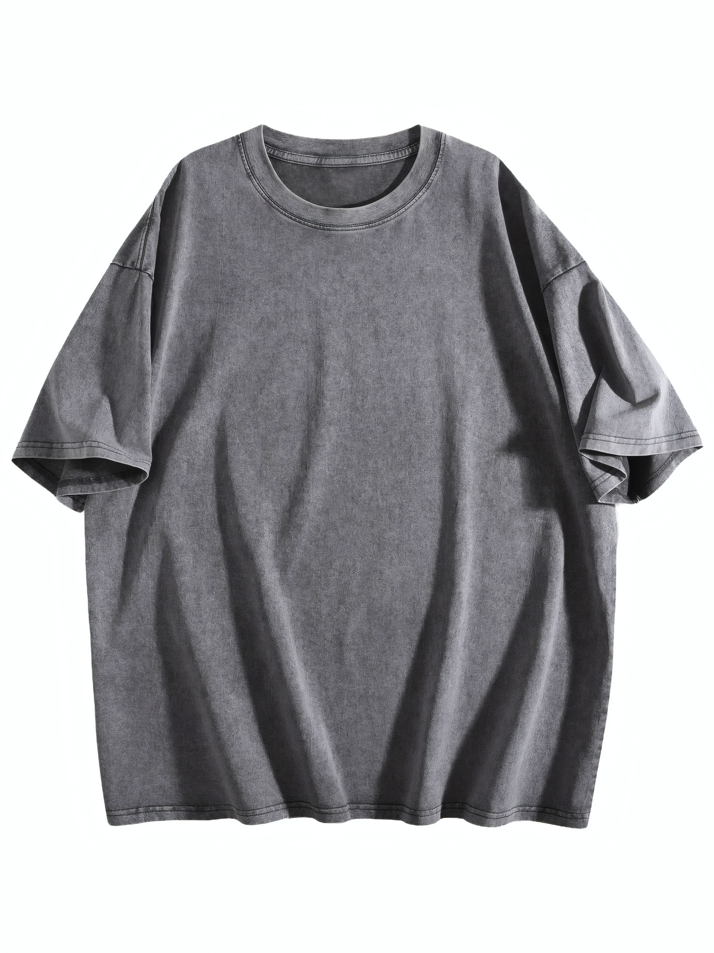 230gsm Printed 100% Cotton Pre-washed T-Shirt, Front Print in Dark Gray
