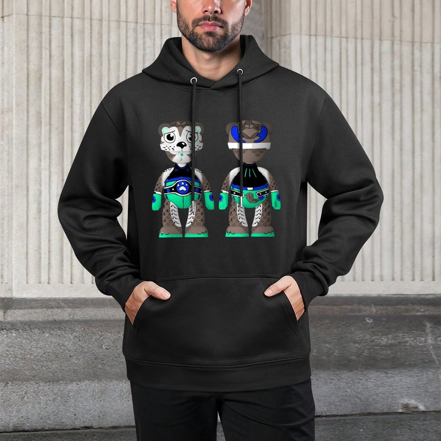 IPIB 250g Hooded Pocket Sweatshirt Front GraphicMen's Hooded  Sweatshirt6000145-6