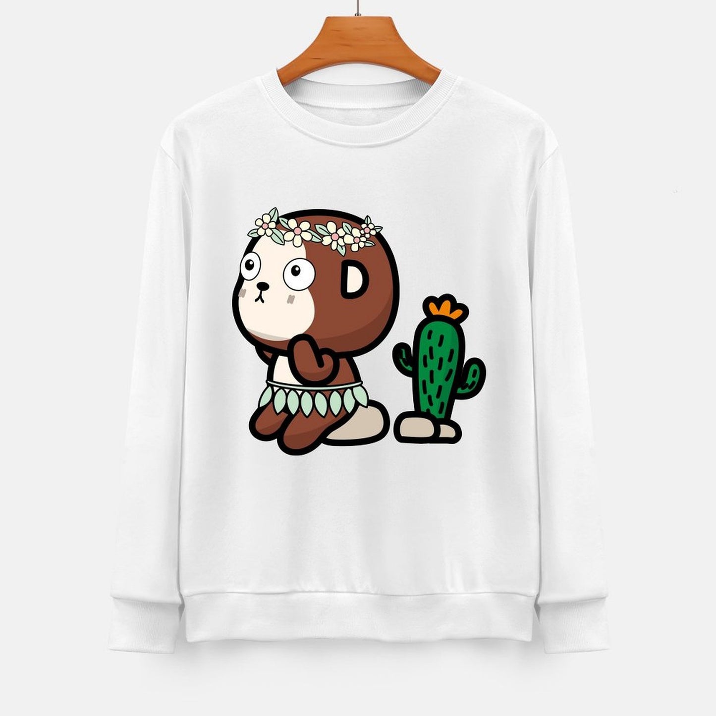 Front Patterned Long Sleeve TopLong Lasting Relaxed Fit