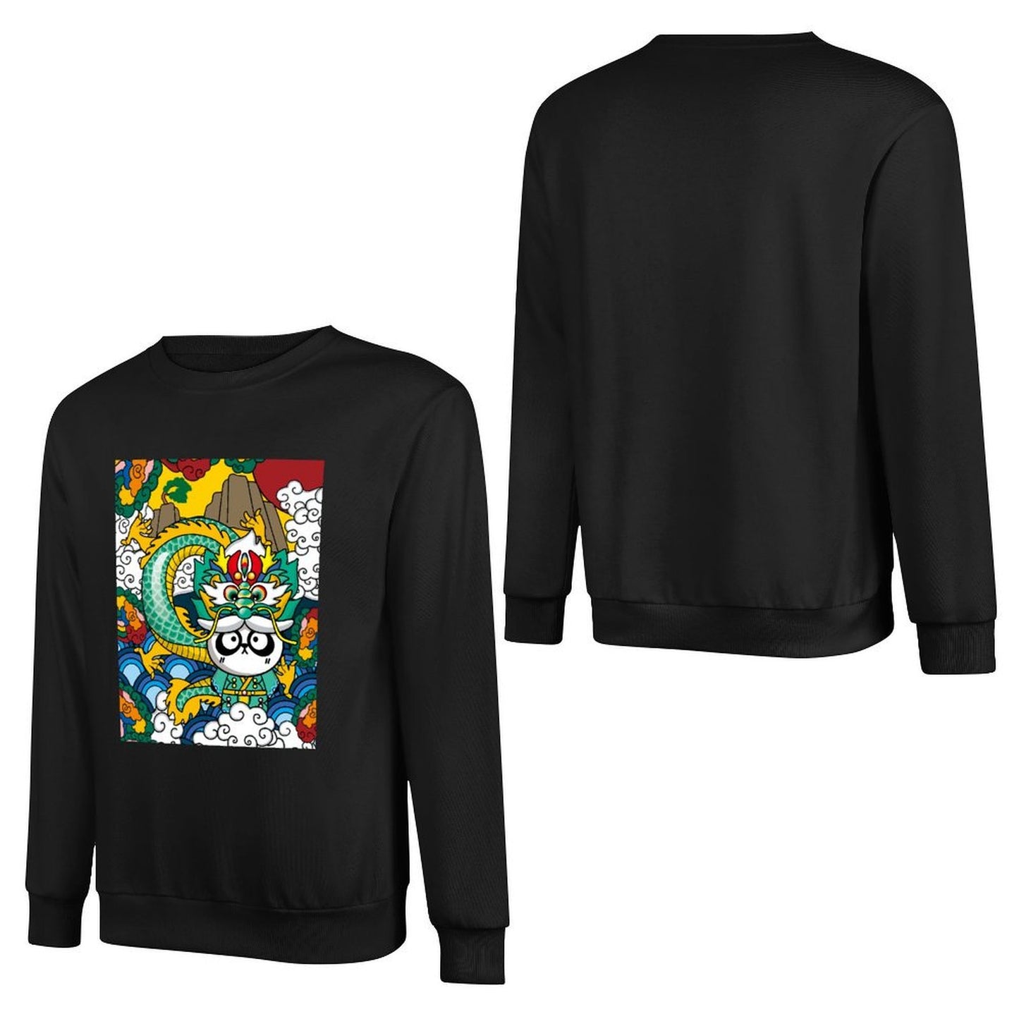 Front Patterned Long Sleeve TopCotton Softstyle