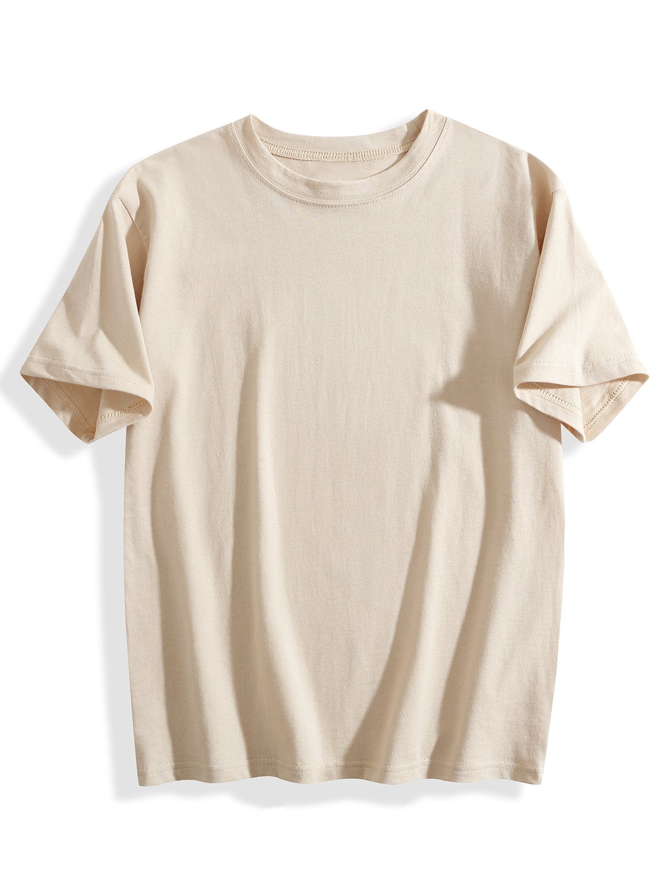 180g pure cotton short-sleeved shirt Light apricot