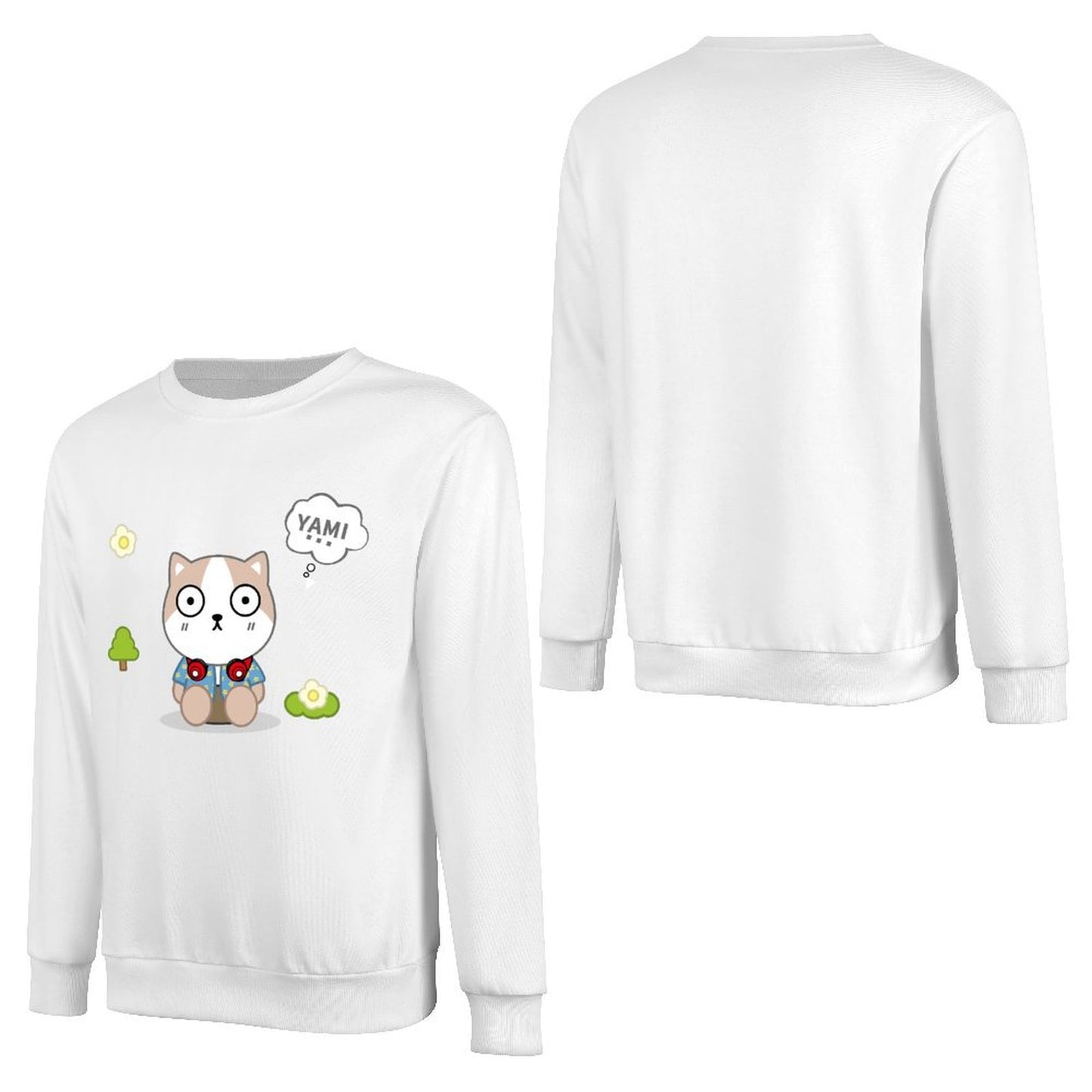 Front Patterned Long Sleeve TopCrewneck BasicSeries