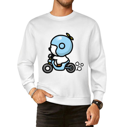 Front Patterned Long Sleeve TopUnisex Crew Neck